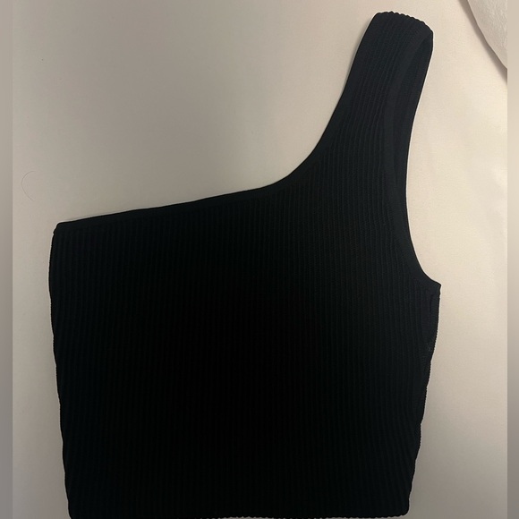 Babaton sculpt knit one shoulder top in black, size xs (aritzia) - Picture 2 of 3